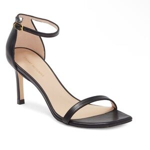 Stuart Weitzman Amelina Strap Sandal
LEATHER BLACK NUDIST CURVE 3”  Size 9 $450